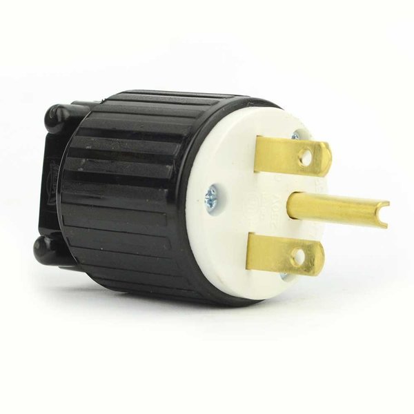 Superior Electric Straight Electrical Plug 3 Wire, 15 Amps, 250V, NEMA 6-15P YGA020